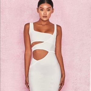 COPY - MIYA White bandage cut out dress
